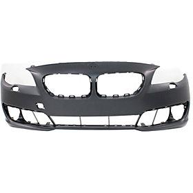 2014-2016 BMW 5Series Front Bumper; w/o M-Pkg; Sedan; w/o Park Assist Sensor Holes; w/o Side View Camera; BM1000308; 51117332679