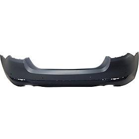 2014-2016 BMW 5Series Rear Bumper; w/o M-Pkg; Sedan/Modern/Luxury; w/ Park Assist Sensor Holes; w/ Groove for Chrome Trim; BM1100363; 51127332774