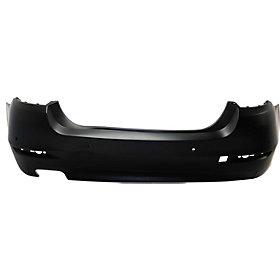 2014-2016 BMW 5Series Rear Bumper; w/o M-Pkg; Sedan; w/ Park Assist Sensor Holes; Standard w/o Chrome trim; BM1100322; 51127332764