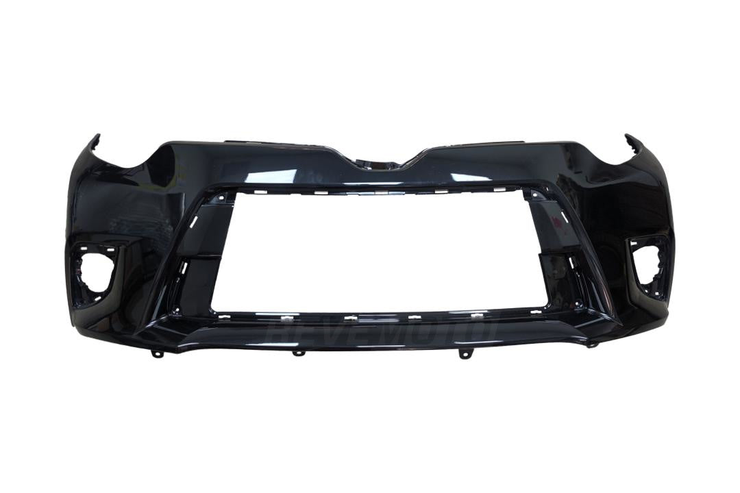 2014-2016 Toyota Corolla Front Bumper Cover Painted Black Sand Pearl (209) WITHOUT Sport Bumper, Chrome Grille Molding 5211903904 ReveMoto Painted Auto Body Parts