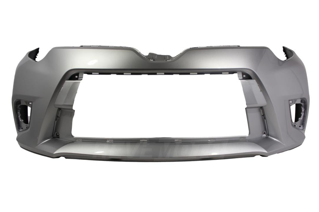 2014-2016 Toyota Corolla Front Bumper Painted Classic Silver Metallic (1F7) WITHOUT Sport Bumper, Chrome Grille Molding 5211903904 ReveMoto Painted Auto Body Parts