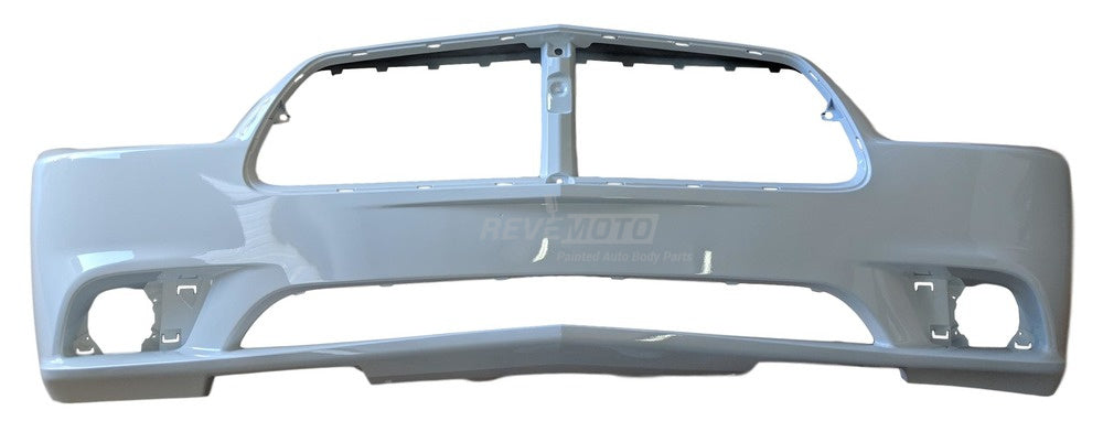 2014 Dodge Charger Front Bumper, Without Sensors, Painted Bright White (GW7, W12, PW7); 68092596AA - ReveMoto
