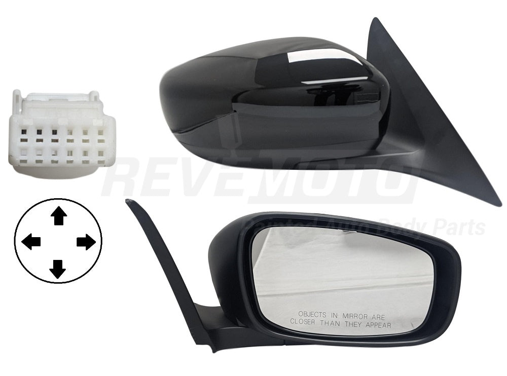 2015 Infiniti Q60 Side View Mirror Painted Black Obsidian (KH3), Right, Passenger-side, Coupe, w o Memory, w o Heated Glass 96301JK62BQ60