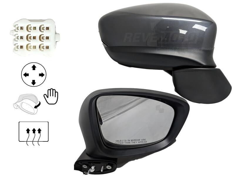 2013-2015 Mazda CX-5 OEM Passenger Side View Mirror Painted Meteor Gray Mica (42A)_KD4569121G-PFM