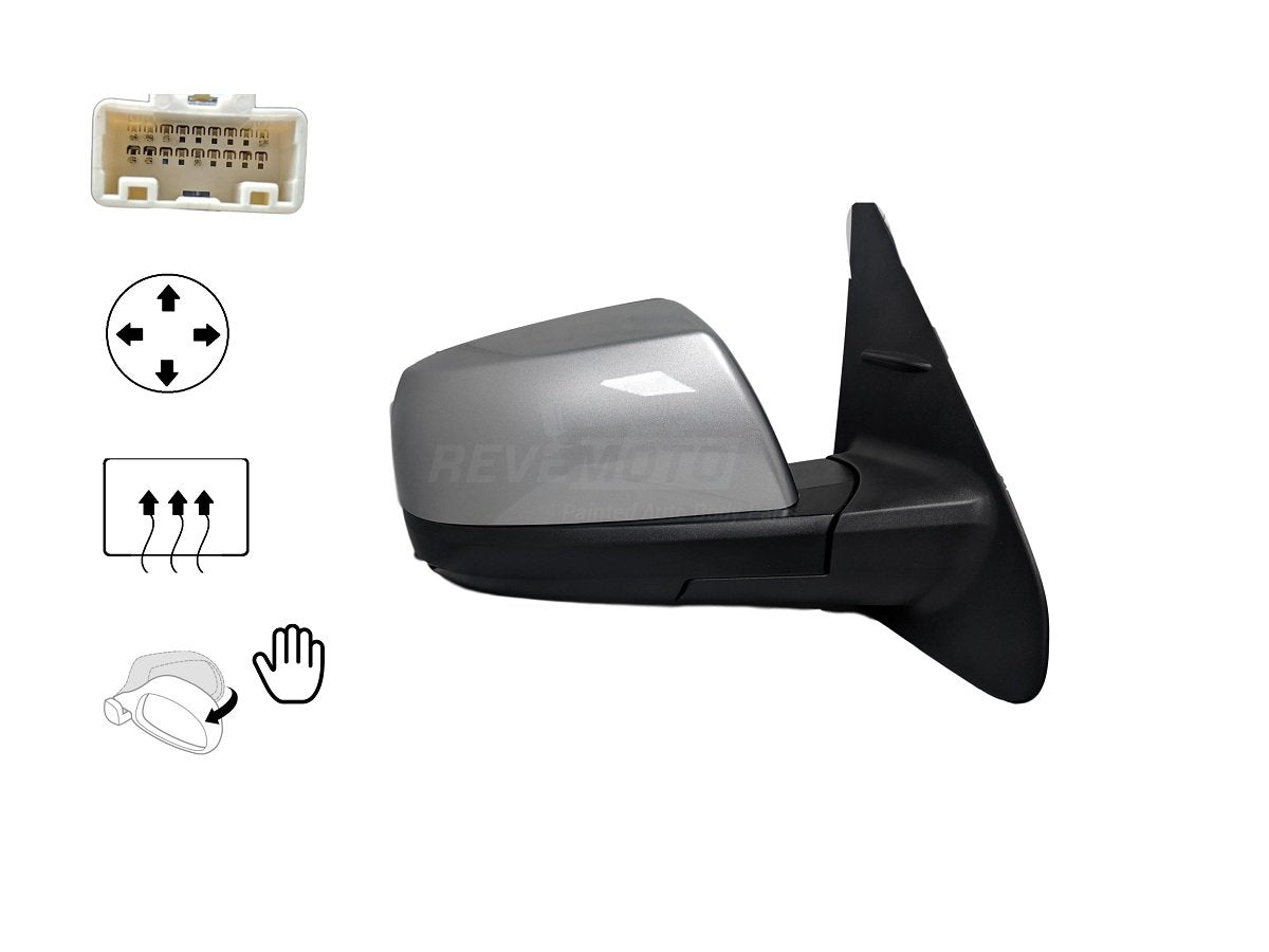 2016 Toyota Tundra Passenger Side View Mirror Painted Silver Sky Metallic (1D6), Power, Heatd, Manual Folding, with Lane Change Assist_879100C470