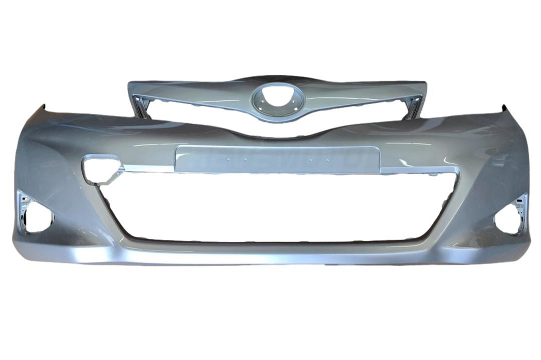 2012-2014 Toyota Yaris Front Bumper Painted Classic Silver Metallic (1F7) WITHOUT Sport Bumper CE/L/LE Models 5211952965