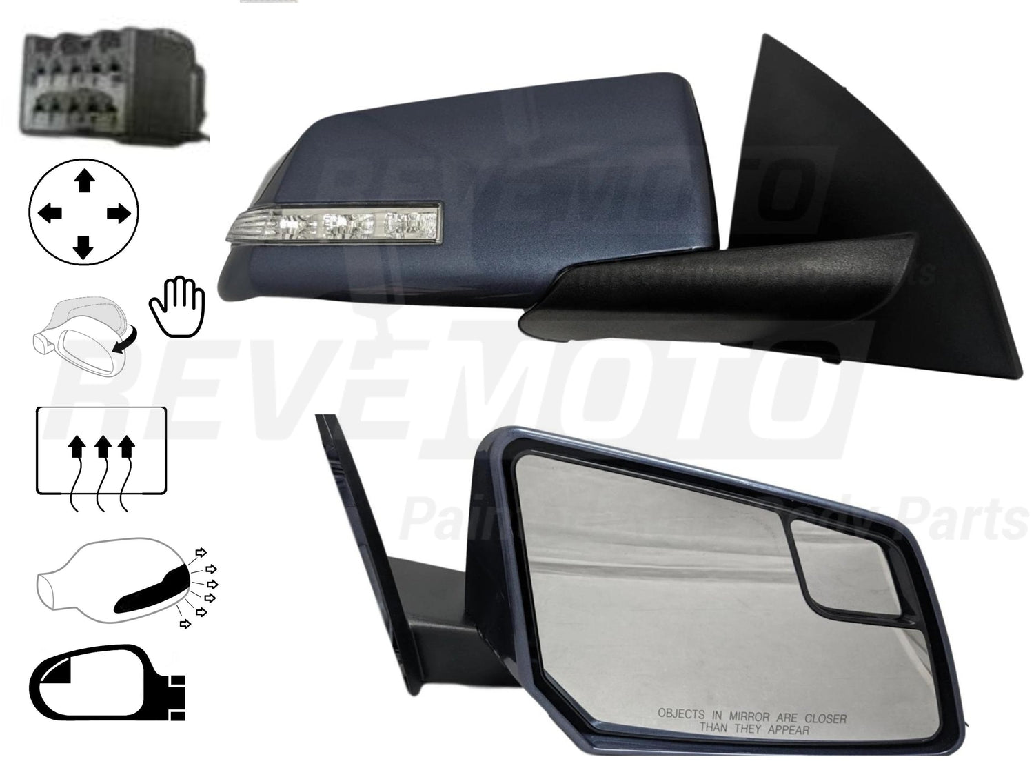 2009-2017 GMC Acadia Side View Mirror Painted (OEM | WITHOUT: Power Folding)