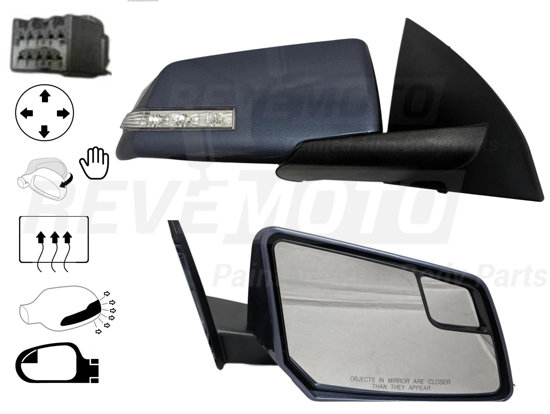 2009-2017 GMC Acadia Side View Mirror Painted (OEM | WITHOUT: Power Folding)