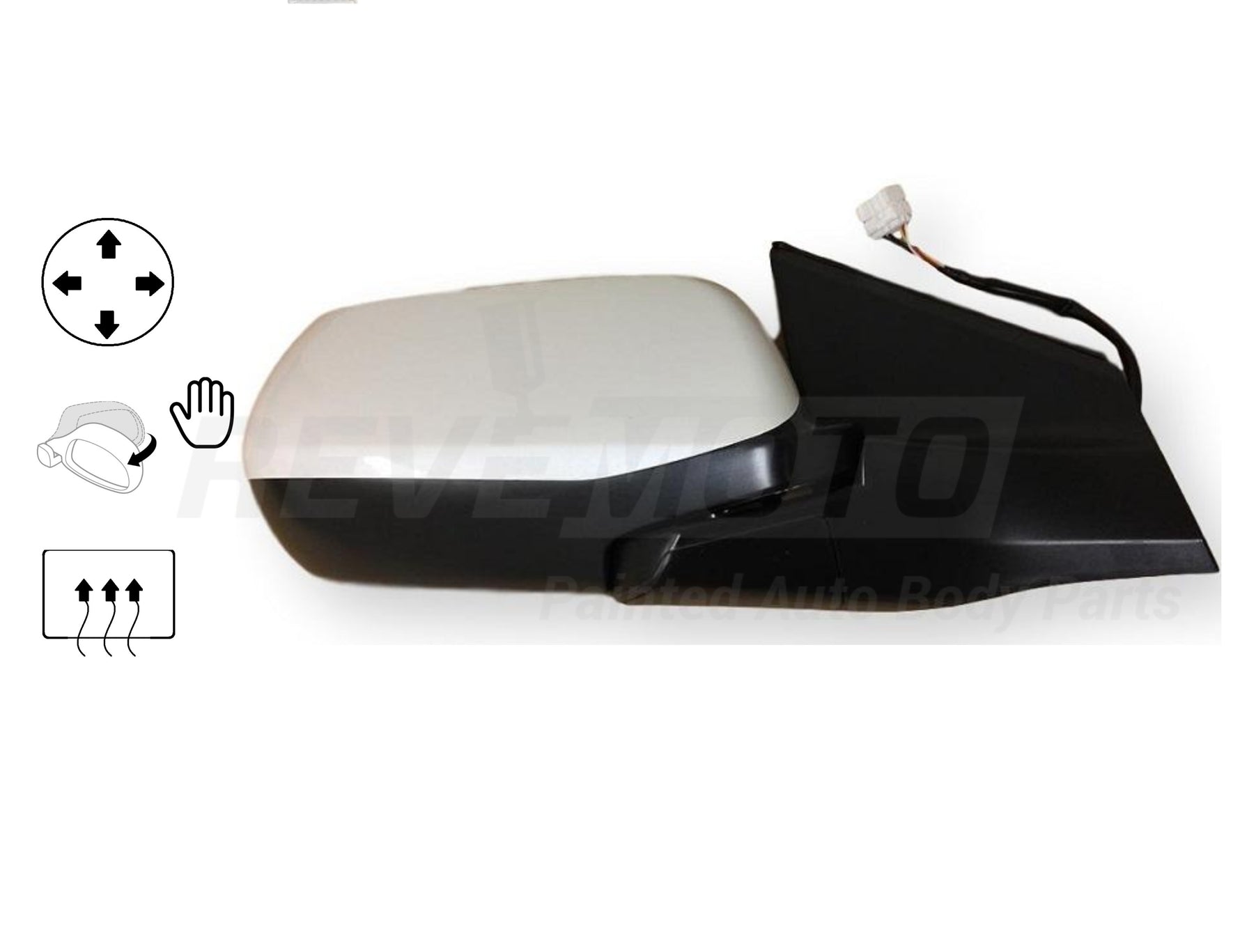 2013 Honda CR-V Passenger Side View Mirror EX-L Power Manual Folding Heated Painted White Diamond Pearl NH603P 76208T0AA21