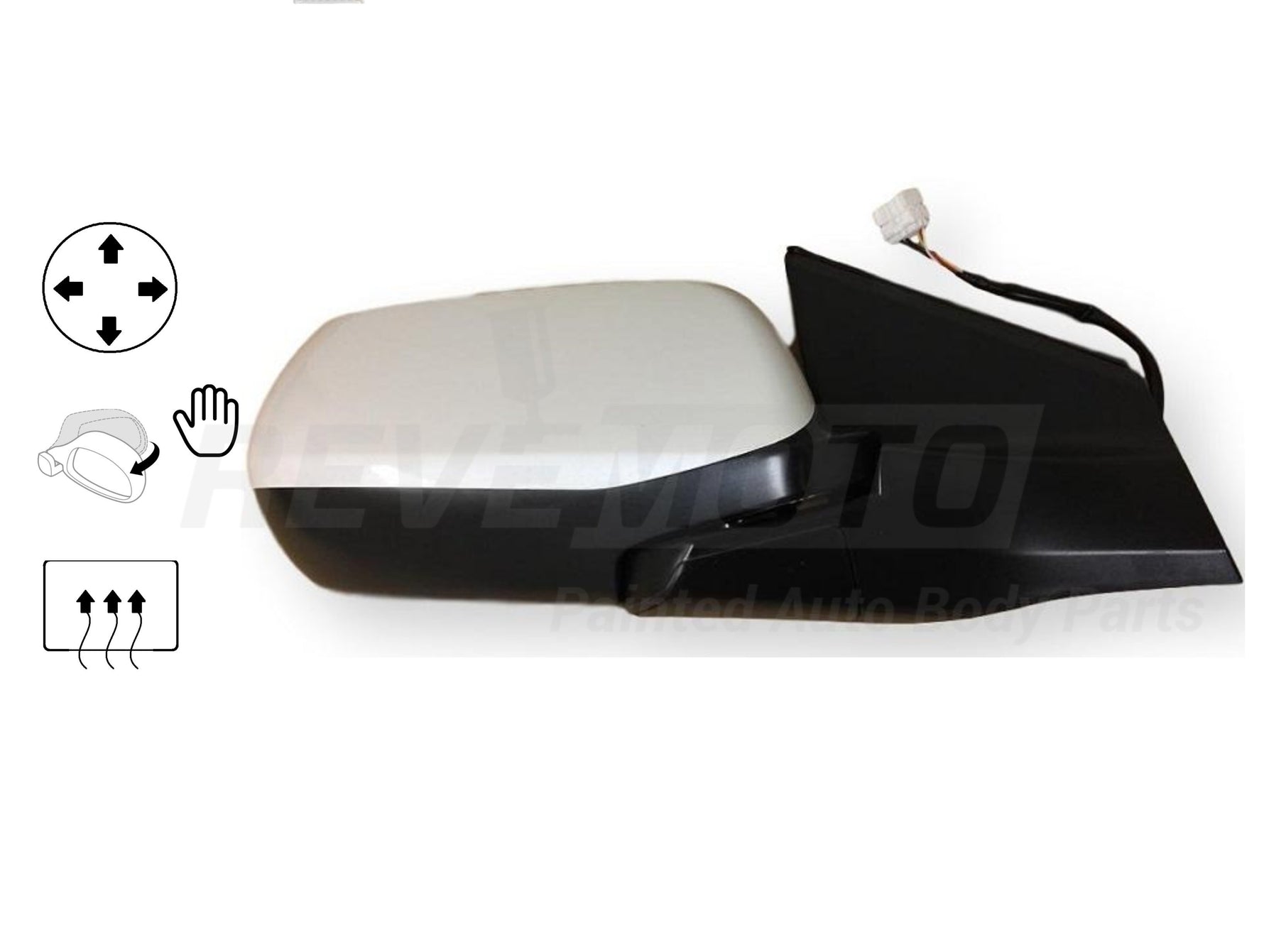 2012 Honda CR-V Passenger Side View Mirror EX-L Power Manual Folding Heated Painted White Diamond Pearl NH603P 76208T0AA21 