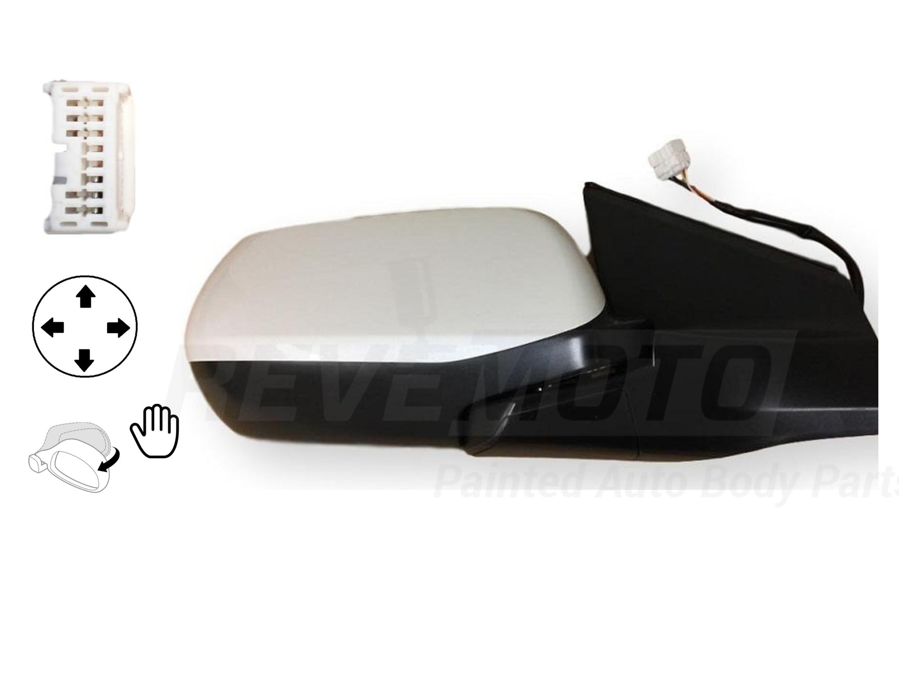 2013 Honda CR-V Passenger Side View Mirror EX Power Manual Folding Non-Heated Painted White Diamond Pearl NH603P 76208T0AA11