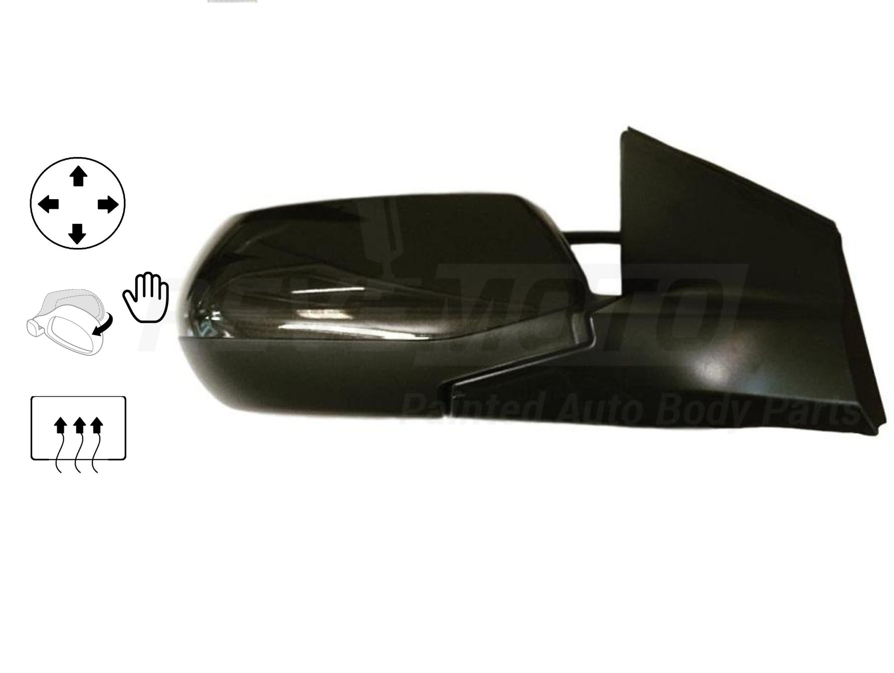 2014 Honda CRV Passenger Side View Mirror EX-L Power Manual Folding Heated Painted Kona Coffee Metallic YR600M 76208T0AA21 