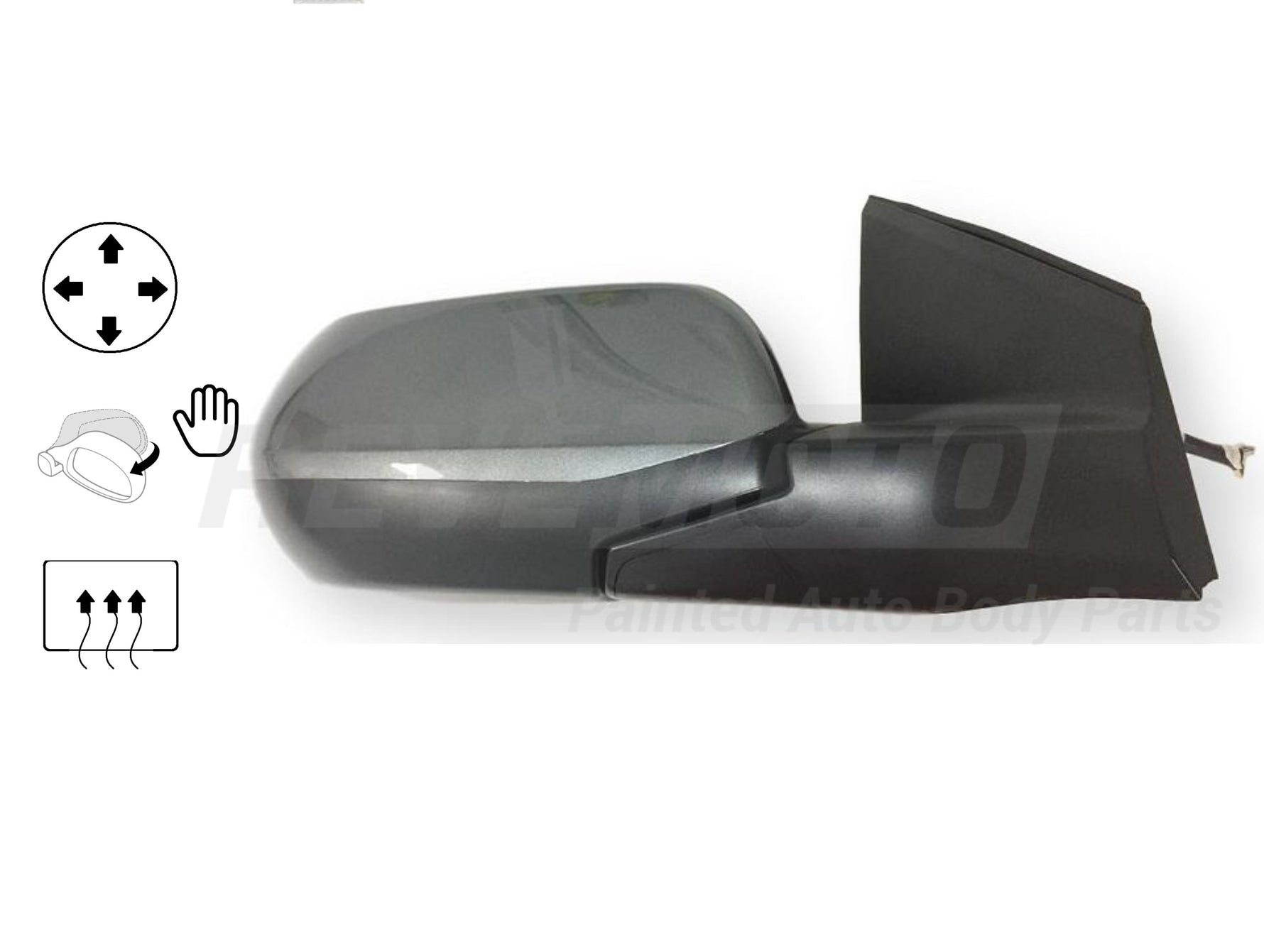 2013 Honda CRV Passenger Side View Mirror EX-L Power Manual Folding Heated Painted Polished Metallic NH737M 76208T0AA21