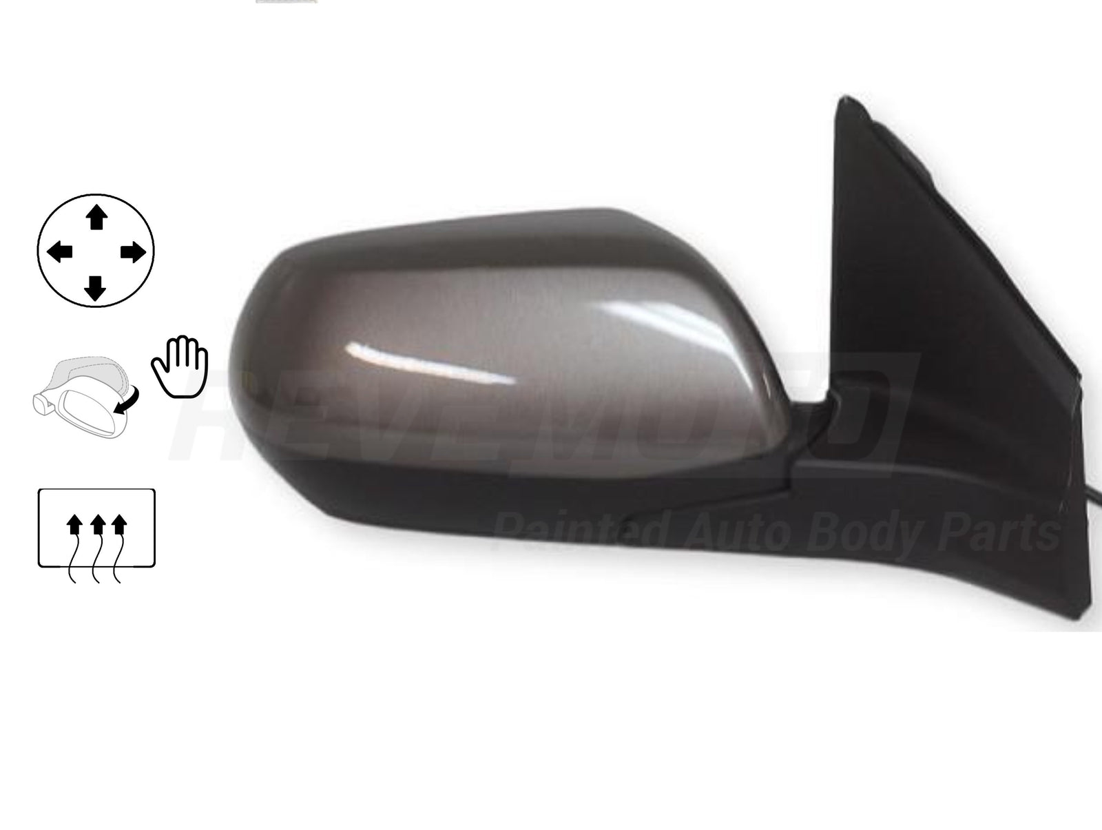 2014 Honda CRV Passenger Side View Mirror EX-L Power Manual Folding Heated Painted Urban Titanium Metallic YR578M 76208T0AA21 