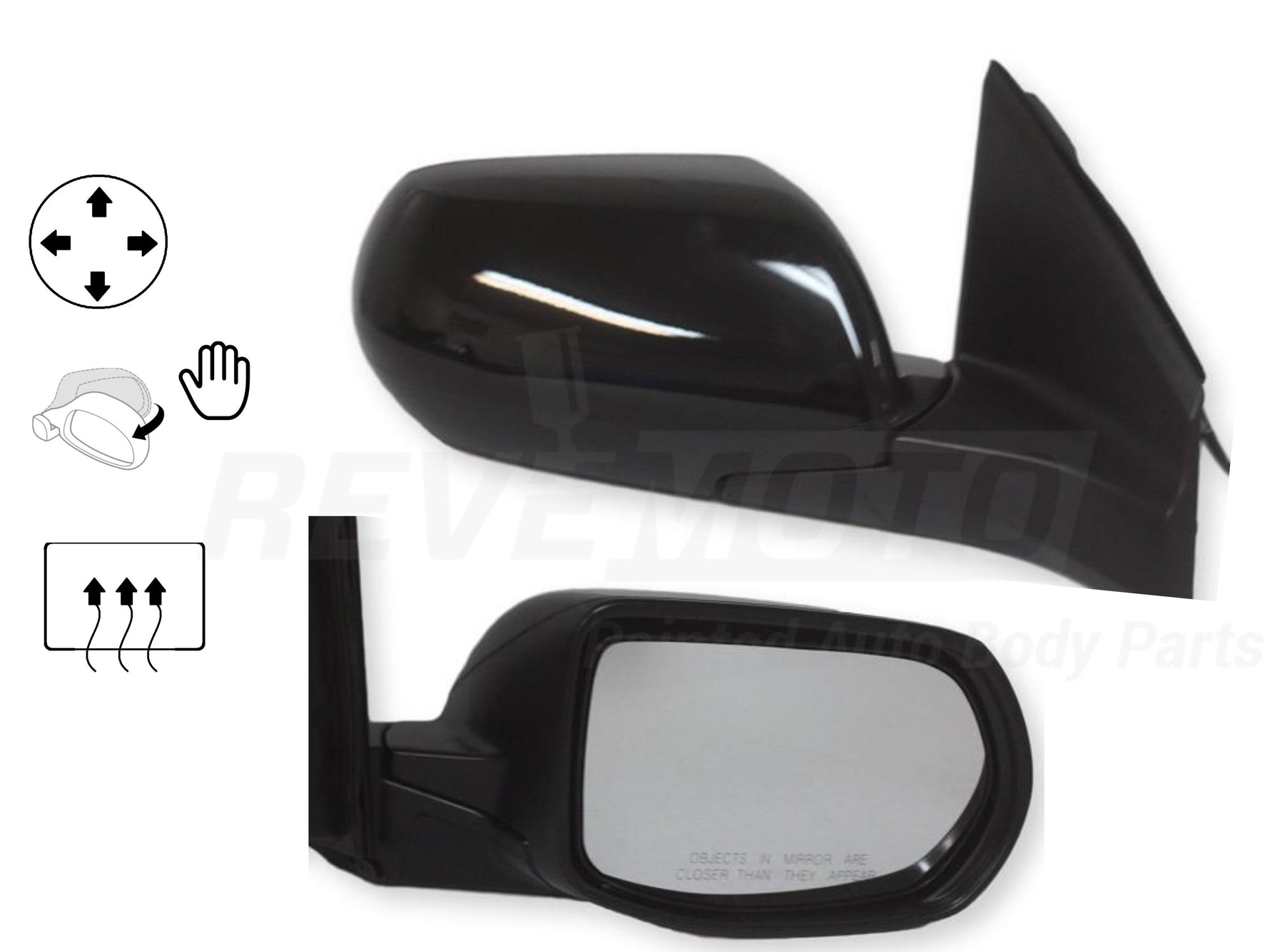 2014 Honda CRV Passenger Side View Mirror EX L Power Manual Folding Heated Painted Crystal Black Pearl NH731P 2 76208T0AA21 