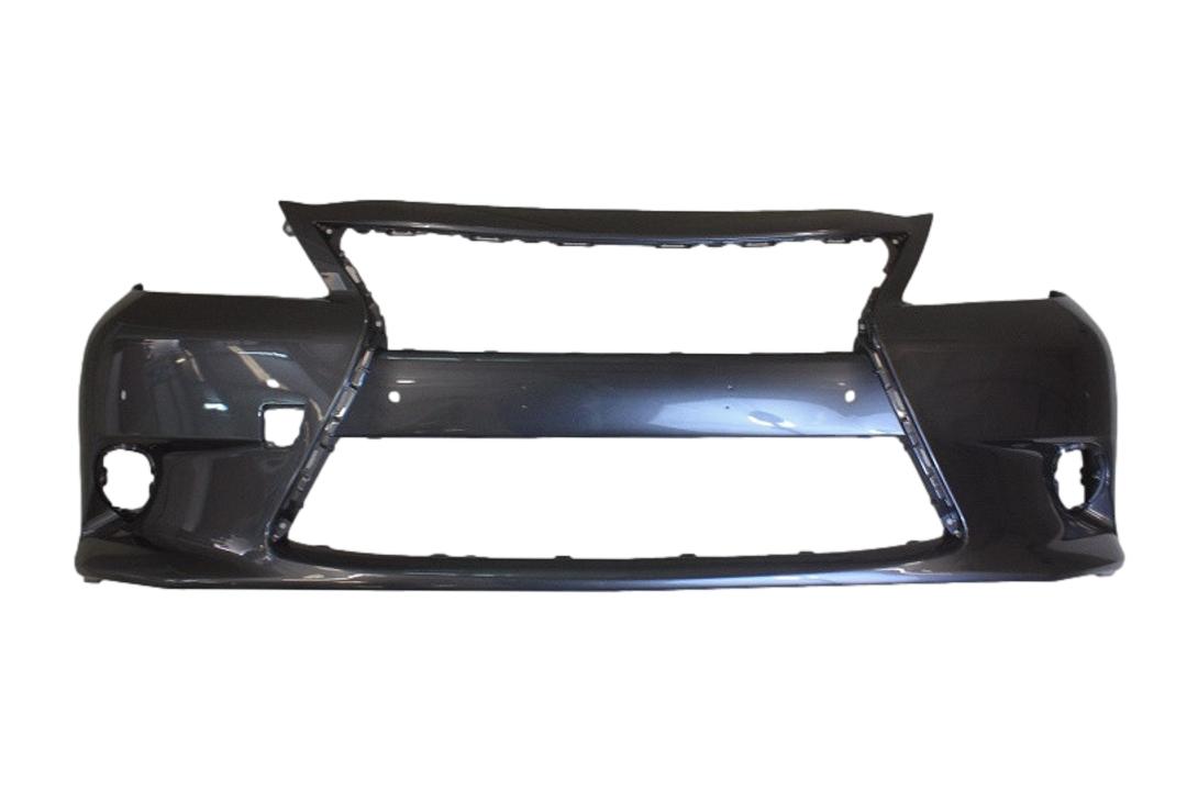 2013-2015 Lexus ES300H Front Bumper Painted_Mercury_Gray_Mica_1H9_WITH: Park Assist Sensor Holes_ 521193T912_ LX1000242