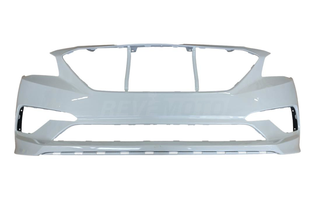 2015-2017 Hyundai Sonata Front Bumper Painted (Standard Models) Quartz White Pearl (WW8) 86511C2000 HY1000205 ReveMoto Painted Auto Parts Replacement 