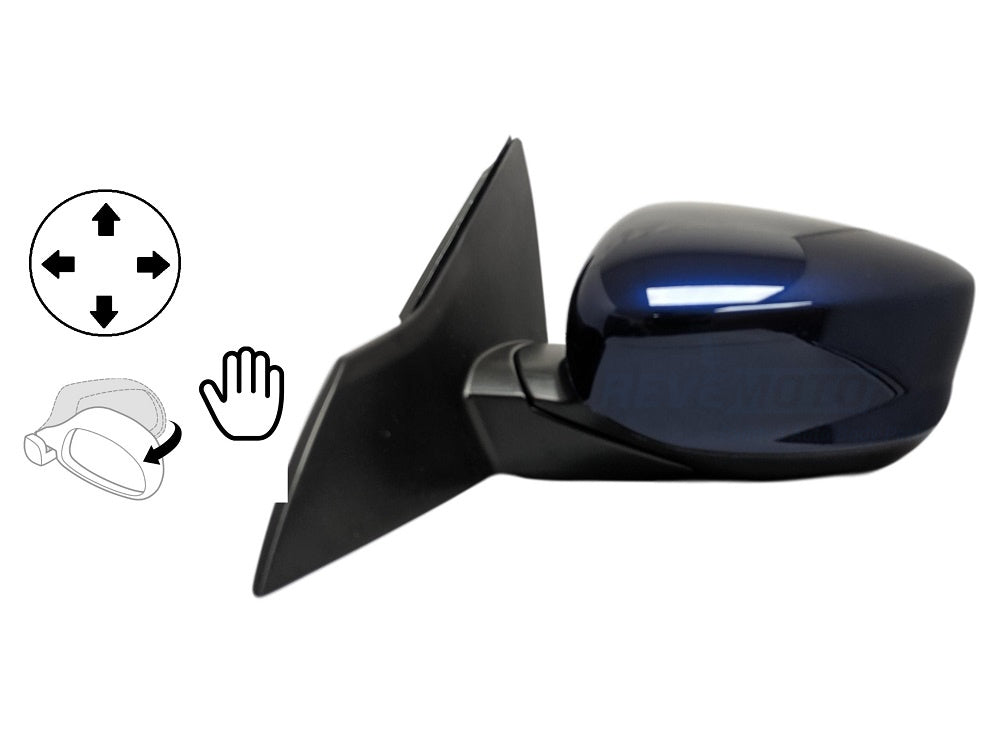 2013 Honda Accord Driver Side View Mirror, Sedan_ Power, Manual Folding; Non-Heated, Without Signal Light, Without Camera, Painted Obsidian Blue Pearl (B588P_76258T2FA01)