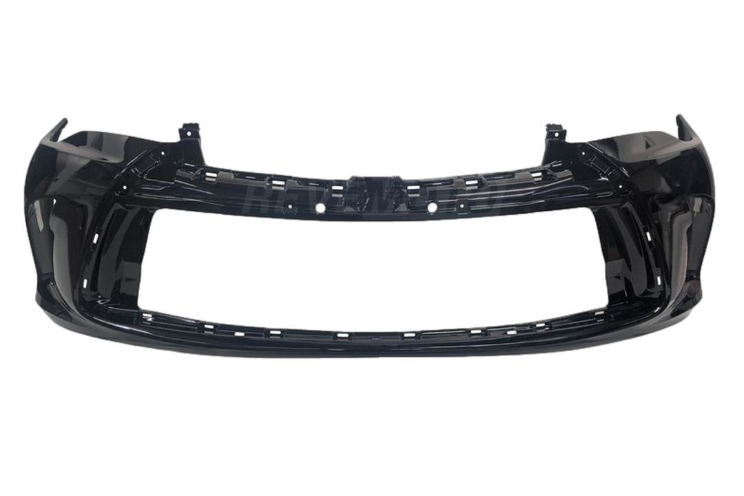 2015-2017 Toyota Camry Front Bumper Cover Painted Attitude Black Metallic,Attitude Black Mica (218), Hybrid WITHOUT Park Assist Sensor Holes 5211907912