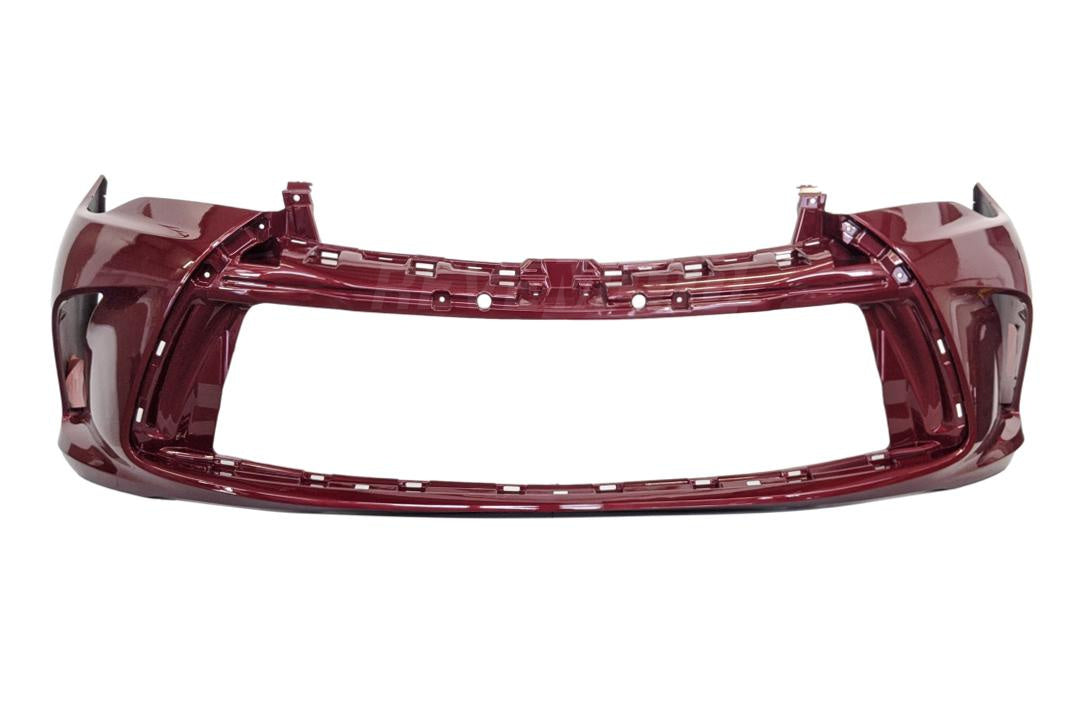 2015-2017 Toyota Camry Front Bumper Painted Ruby Flare Pearl (3T3) Hybrid, Without Park Assist Sensor Holes 5211907912_TO1000409