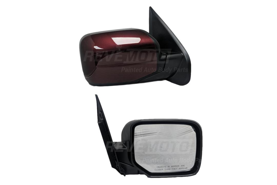 2009-2015 Honda Pilot Side View Mirror Painted_Dark_Cherry_Pearl_R529P_EX/EX-L/LX/Touring Models | WITH: Power, Manual Folding | WITHOUT: Heat, Memory, Turn Signal Light_Right, Passenger-Side_ 76208SZAA01ZA_ HO1321265