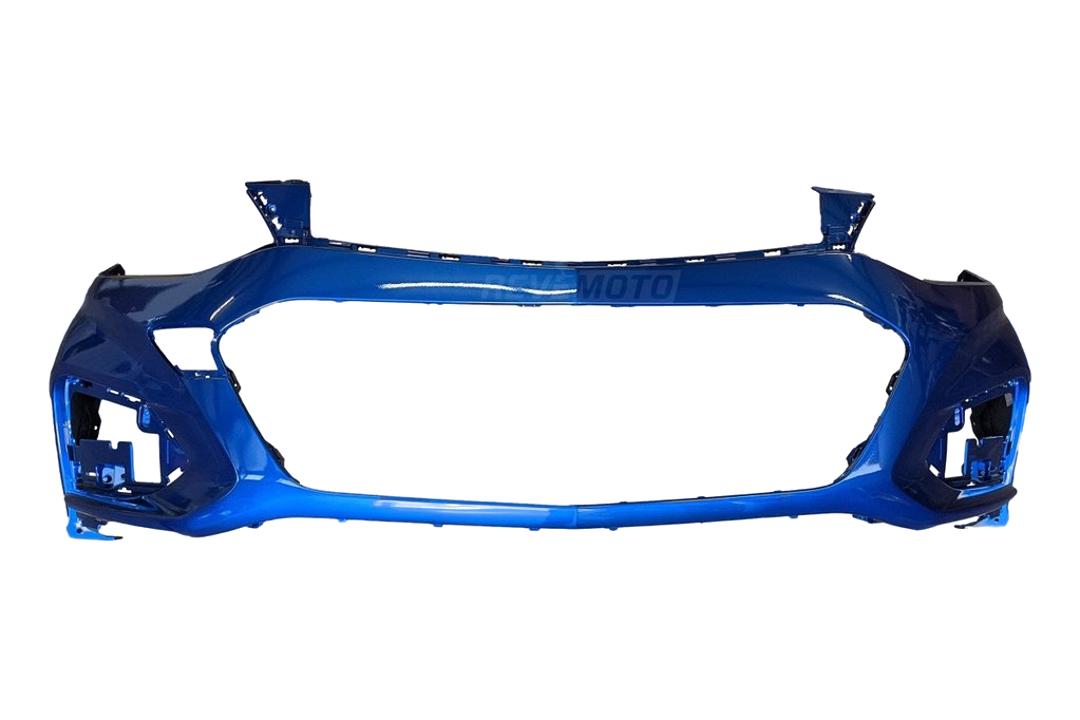 2016-2018 Chevrolet Cruze Front Bumper Painted Blue Me Away Pearl (WA388A) 84288772 GM1000A02 ReveMoto Painted Auto Parts Replacement
