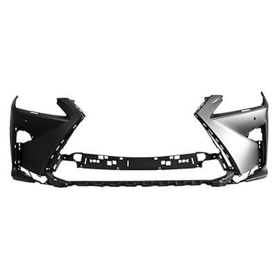 2016-2018 Lexus RX350 Front Bumper; Japan Built- w_o F-Sport; w_ HL Washer Holes; w_ Park Assist Sensor Holes; Made of Plastic; LX1000318; 521194D938