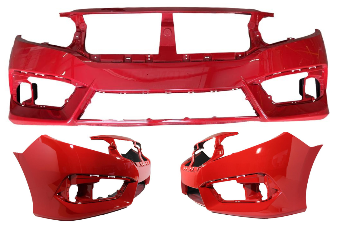 2016-2019 Honda Civic Front Bumper Painted Coupe/Sedan (Except: SI & Hatchback Models) Rallye Red (R513) 04711TBAA00ZZ