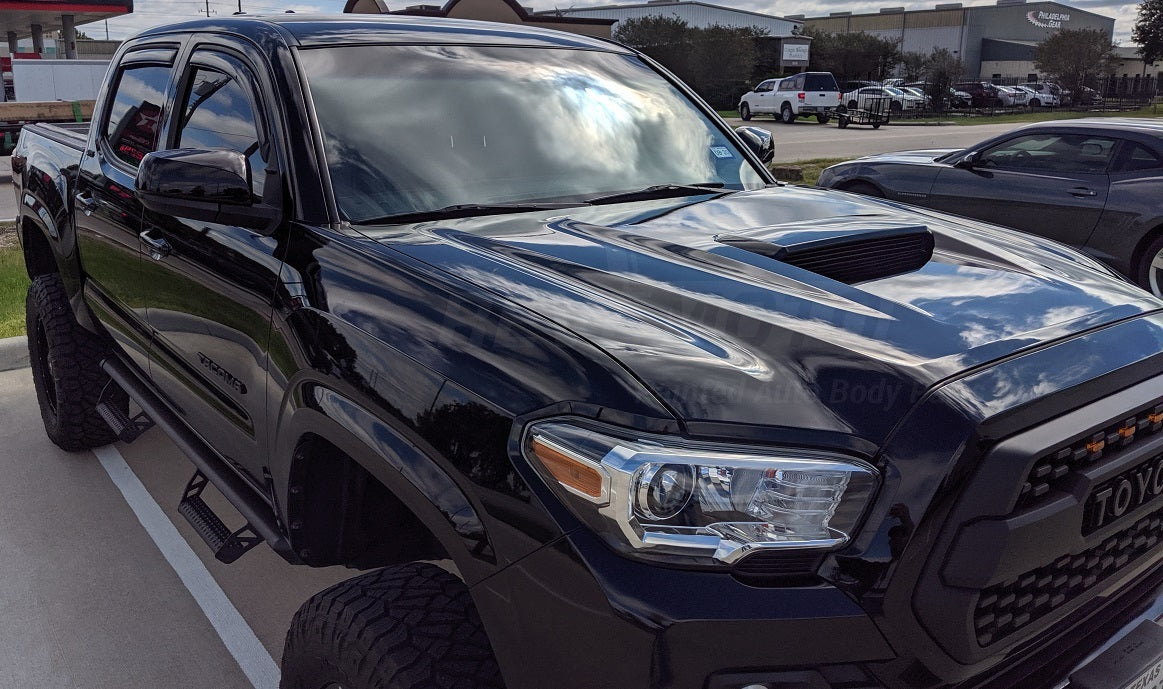 2016-2024 Toyota Tacoma Black (202) Hood with Scoop Conversion