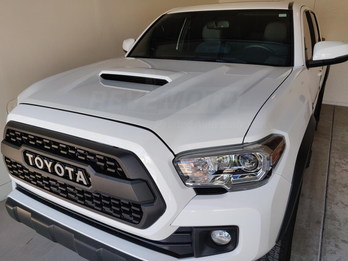 2016-2024 Toyota Tacoma Super White Hood with Scoop Conversion