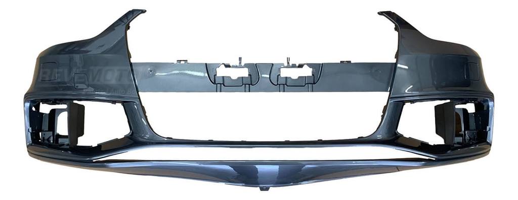2014 Audi S4 Front Bumper Painted (OEM) Monsoon Gray Metallic (LX7R) With Washer Holes, Without Park Assist Sensor Holes 8K0807065EGRU
