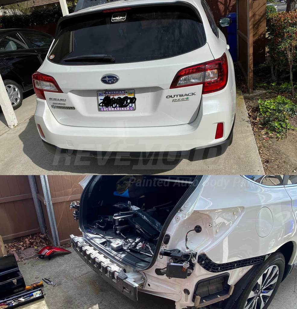 2015-2017 Subaru Outback Rear Bumper Painted Crystal White Pearl (K1X) - Customer Before and After Photo_ReveMoto