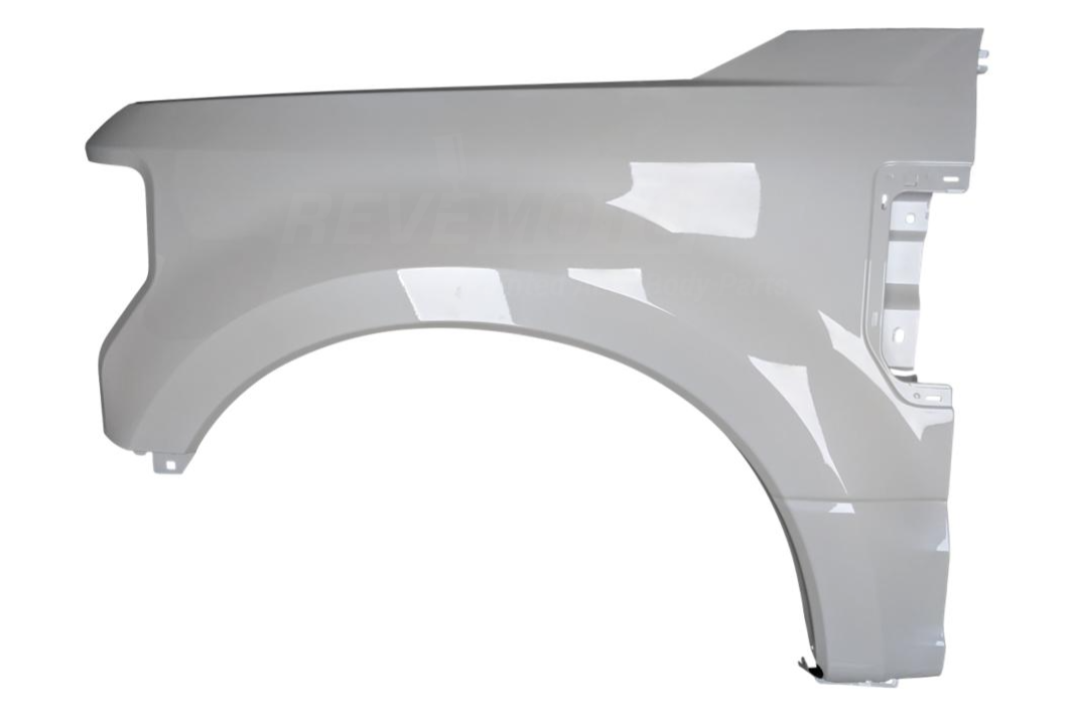 8690 - 2017-2019 Ford F250 Fender Painted Left, Driver-Side WITHOUT Wheel Opening Molding Holes White Platinum Tricoat (UG) JC3Z16006A FO1240312