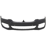 2017-2019 BMW 5Series Front Bumper; w/ M-Pkg; Sedan; w/o HL Washer Holes; w/ Park Assist Sensor Holes; w/ Parking Distance Control Holes; BM1000470; 51118069076