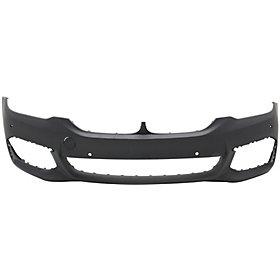 2017-2019 BMW 5Series Front Bumper; w/ M-Pkg; Sedan; w/o HL Washer Holes; w/ Park Assist Sensor Holes; w/ Parking Distance Control Holes; BM1000470; 51118069076