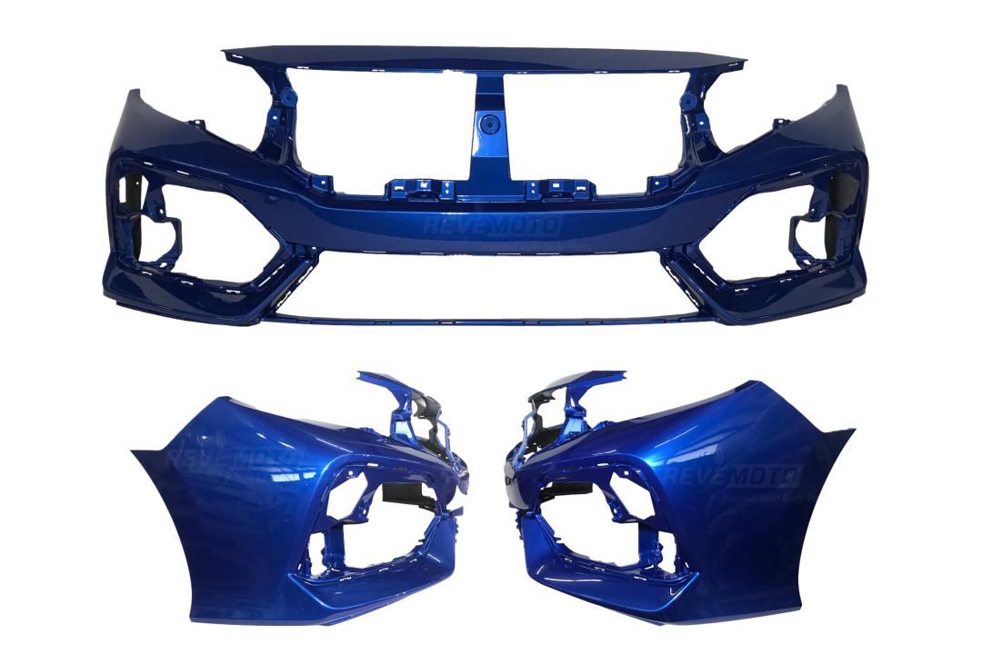 2017-2020 Honda Civic Front Bumper Painted Brillant Sporty Blue Metallic (B593M) Coupe/Sedan 04711TBFA01ZZ