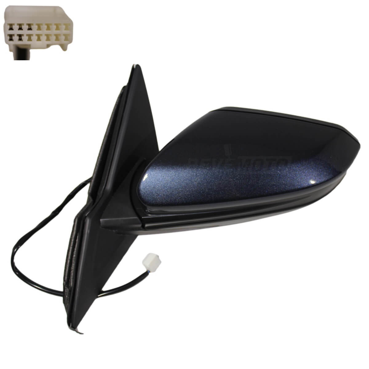 2017 Honda Civic Side View Mirror Painted (Left Driver-Side) Cosmic Blue Metallic (B607M), (Aftermarket) Coupe Sedan, WITH Power, Manual Folding, Heat, WITHOUT Turn Signal Light