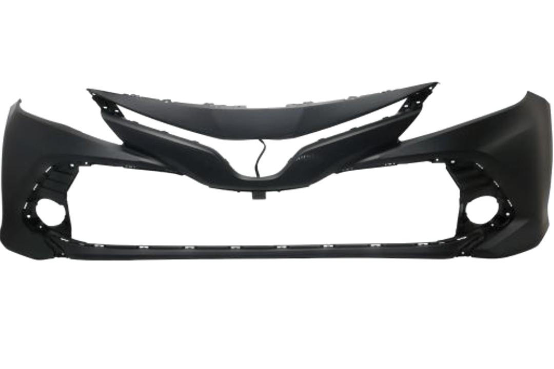 2018-2020 Toyota Camry Front Bumper Painted (LE/XLE Models) WITHOUT Park Assist Sensor Holes 521190X936 TO1000438 ReveMoto Painted Auto Parts Replacement 