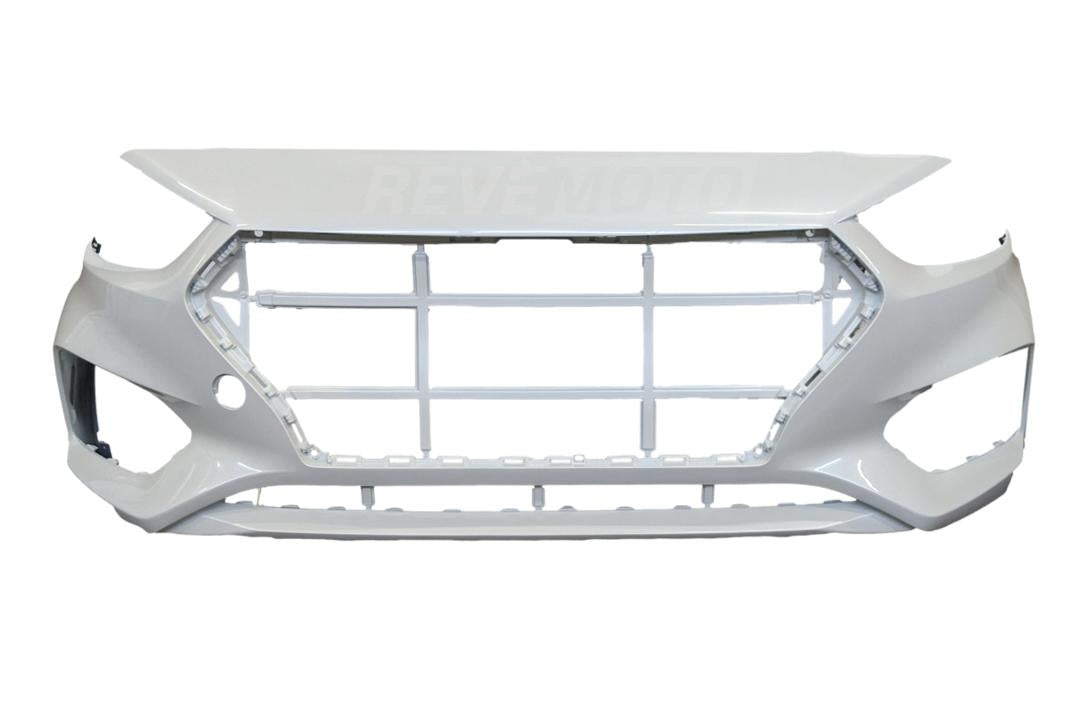 2018-2022 Hyundai Accent Front Bumper Painted White Pearl (SWP) Sedan Models 86511J0000 HY1000224 ReveMoto Painted Auto Parts Replacement 