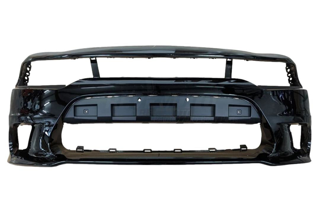 2015-2023 Dodge Charger Front Bumper Painted (WITH: Hood Scoop Models) Black (PX8) 5PP39TZZAE CH1000A23