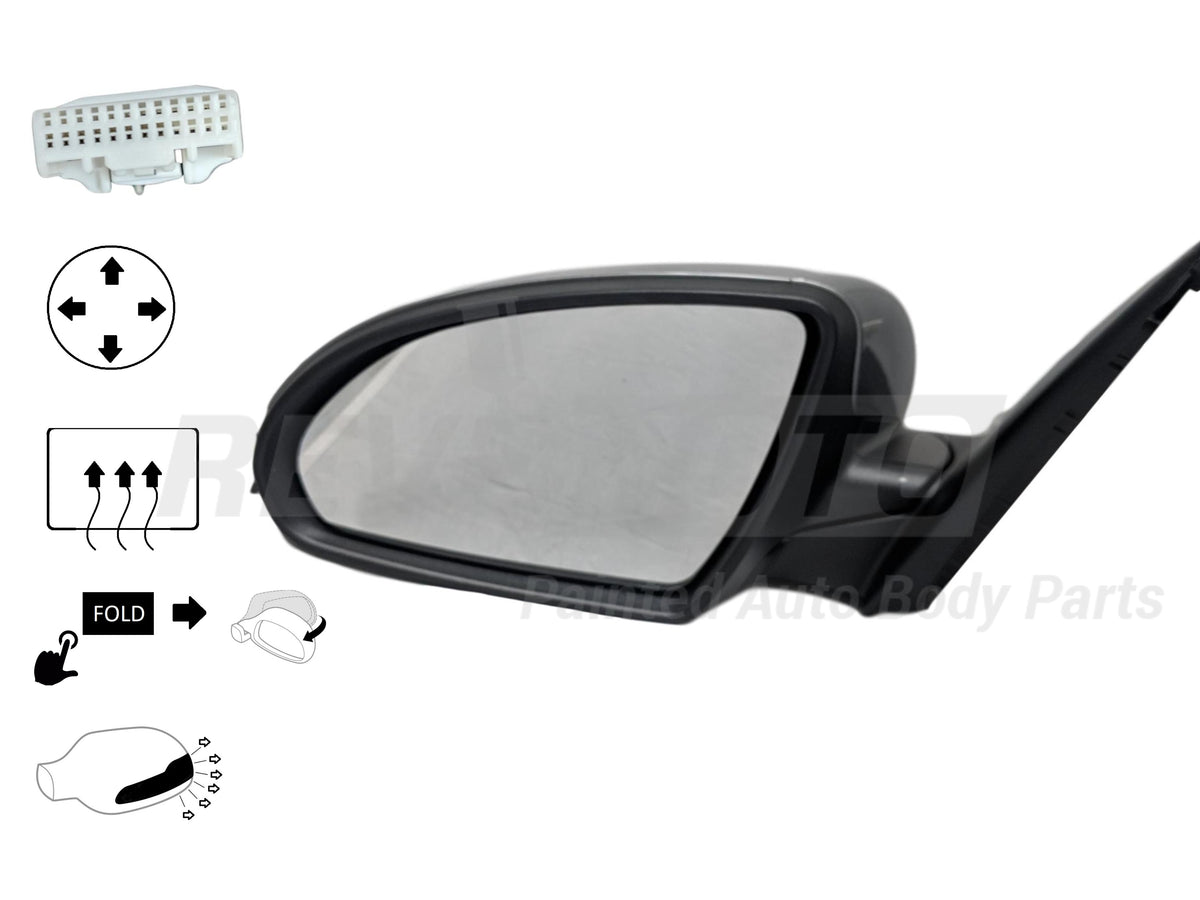 2018 Kia Optima Driver Side View Mirror, Non-Heated, Power, With Signal Light, Without Blind Spot Detect, Without Memory, Painted Titanium Silver Metallic (IM)_ 87610D5000