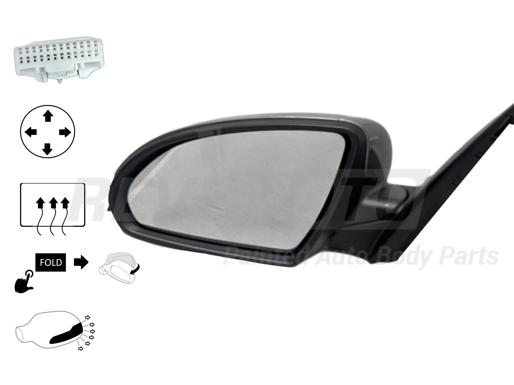 2018 Kia Optima Driver Side View Mirror, Non-Heated, Power, With Signal Light, Without Blind Spot Detect, Without Memory, Painted Titanium Silver Metallic (IM)_ 87610D5000