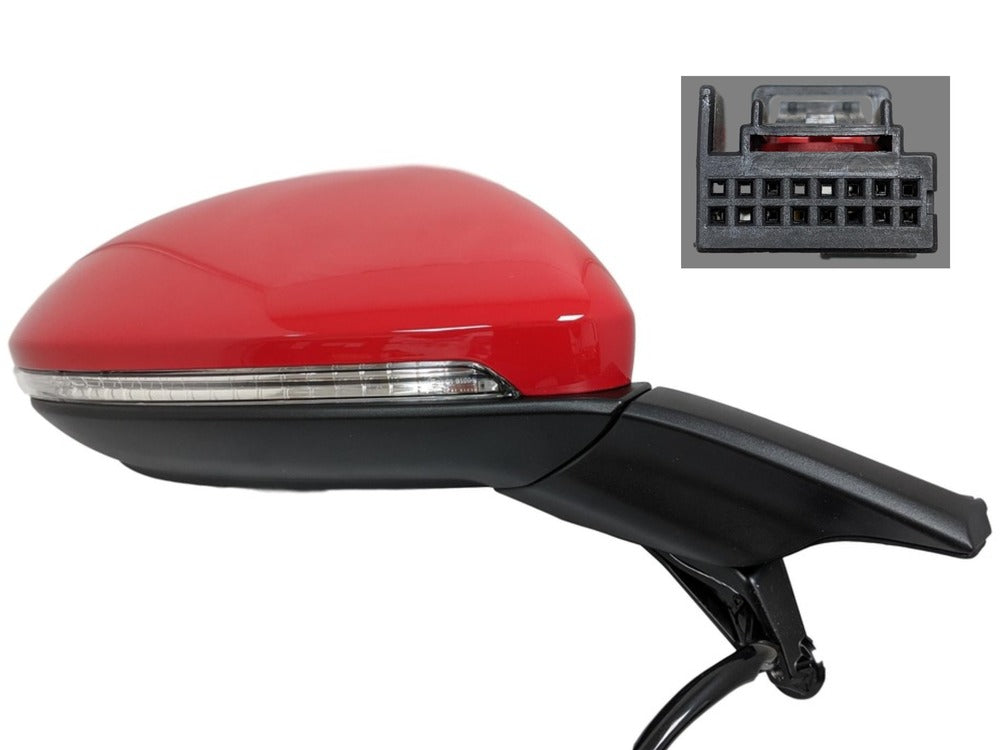2018 Volkswagen Golf Sportwagen Passenger Side View Mirror, Heated, With Signal Light, Back View_ Painted Tornado Red (LY3D)_ 5GM857508A9B9SP.jpgS