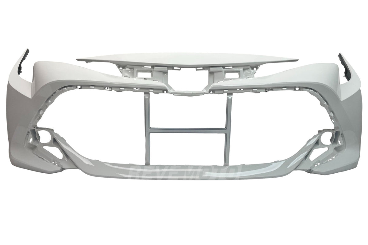 2019-2022_Toyota_Corolla_Front_Bumper_Painted_Super_White_II_(040)_Hatchback_WITHOUT_Park_Assist_Sensor_Holes - ReveMoto