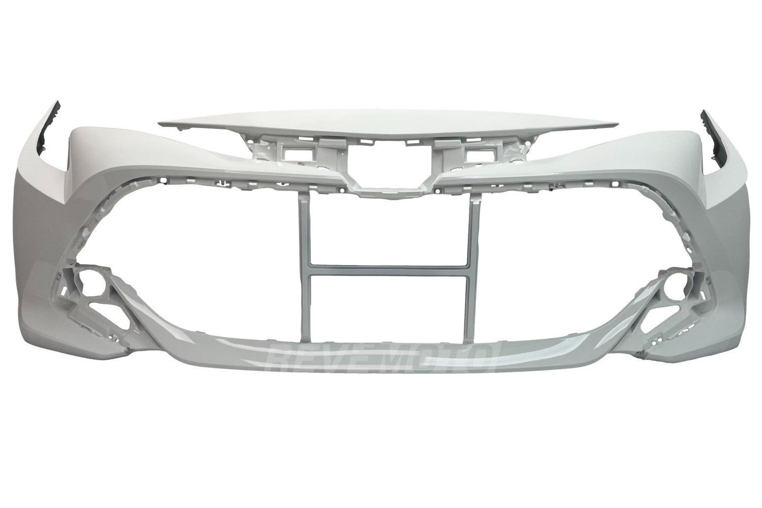 2019-2022_Toyota_Corolla_Front_Bumper_Painted_Super_White_II_(040)_Hatchback_WITHOUT_Park_Assist_Sensor_Holes - ReveMoto