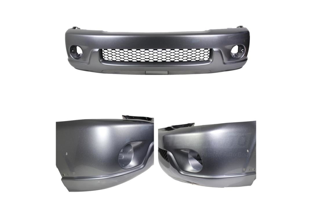 2001-2004 Toyota Sequoia Front Bumper Painted Silver Sky Metallic (1D6) WITH Flares, Wheel Opening 521190C900