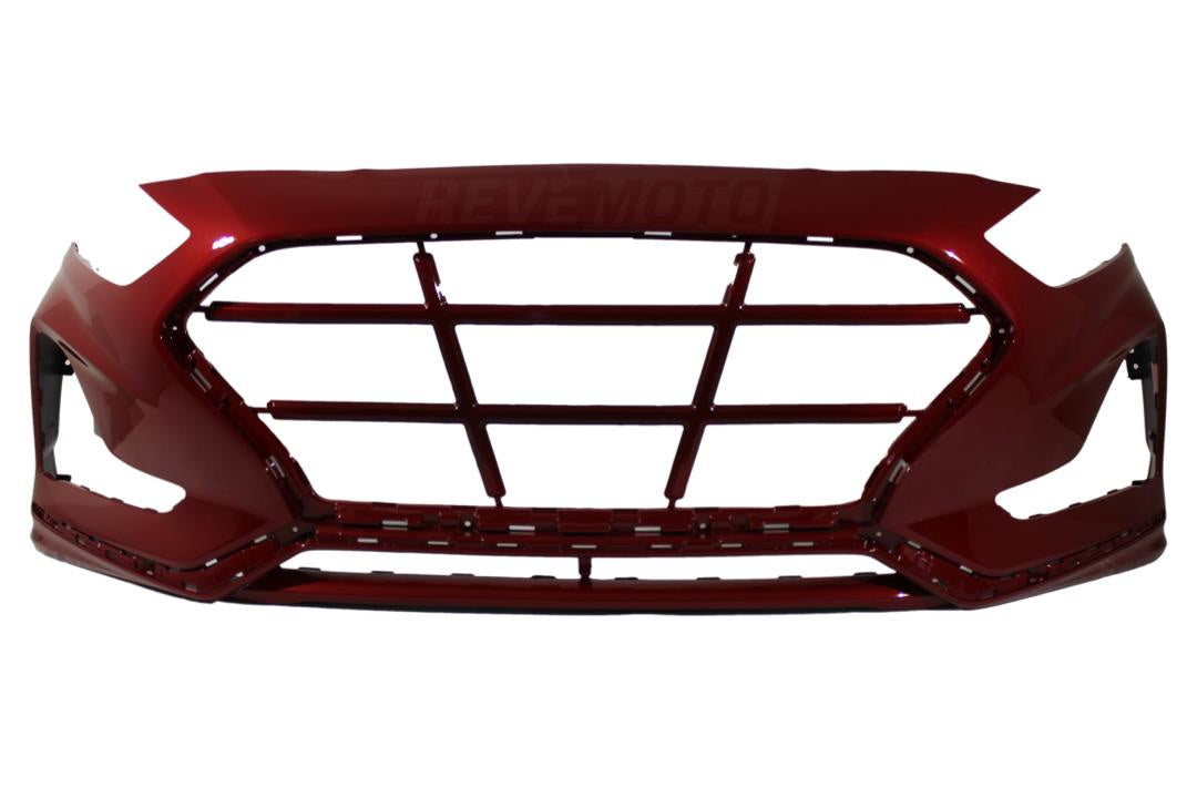 2018-2019 Hyundai Sonata Front Bumper Painted Scarlet Red Metallic (PR3) WITHOUT Hybrid, Sport Models 86511C2AA0