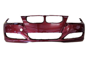 2009-2012 BMW 3-Series Front Bumper Painted_Vermillion_Red_Metallic_A82_WITHOUT: M-Package, Headlight Washer Holes, Park Assist Sensor Holes and Parking Distance Control Holes_ 51117226709_ BM1000212
