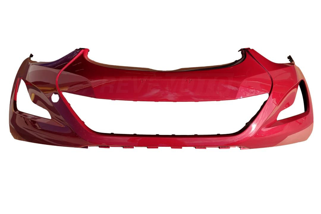 2014-2016 Hyundai Elantra Front Bumper Cover Painted Geranium Red Pearl (YR7) Sedan Korean-Built 865113X800