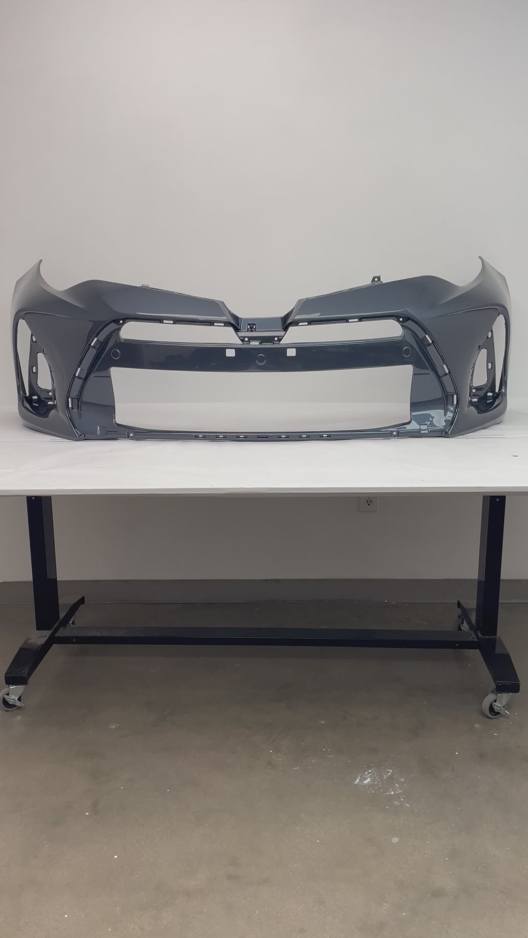 2017-2019 Toyota Corolla Front Bumper Painted Slate Metallic (1F9) WITH Sport - ReveMoto Product Video
